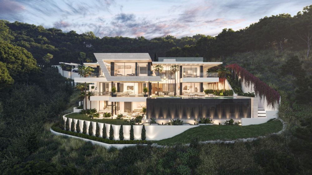 Luxurious villa with panoramic views and modern amenities.