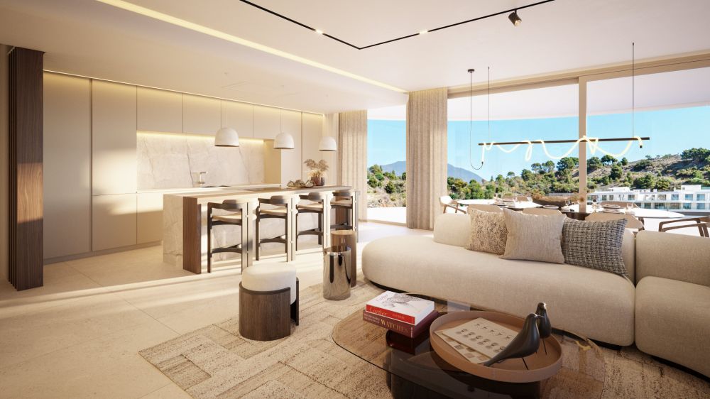 Modern Luxury Apartment for sale in Benahavis with panoramic sea view